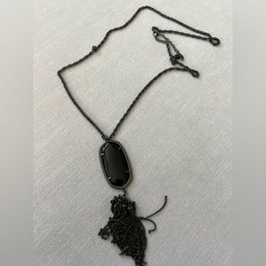 Kendra Scott Black on Black Signature Long Pendant Necklace